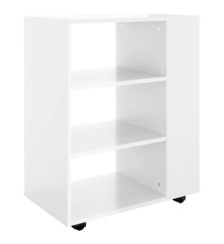 Armoire à roulettes Blanc brillant 60x35x75 cm Aggloméré