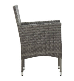 Chaises de salle à manger de jardin 2 pcs Résine tressée Gris