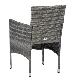 Chaises de salle à manger de jardin 2 pcs Résine tressée Gris