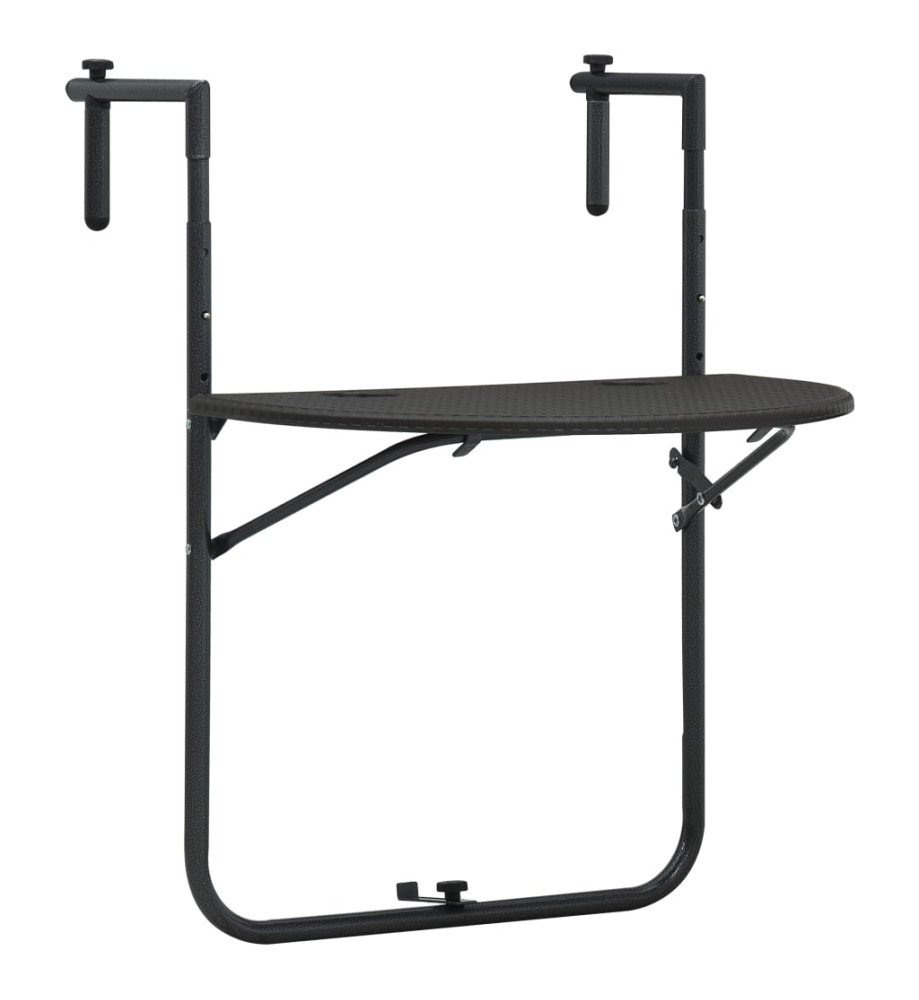Table de balcon Marron 60x64x83,5 cm Plastique Aspect de rotin Table de balcon Marron 60x64x83,5 cm Plastique Aspect de rotin