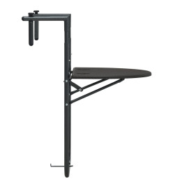 Table de balcon Marron 60x64x83,5 cm Plastique Aspect de rotin