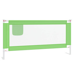 Barrière de sécurité de lit d'enfant Vert 180x25 cm Tissu