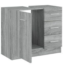 Armoire de lavabo Sonoma gris 63x30x54 cm Bois d'ingénierie