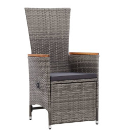 Salon de jardin 3 pcs avec coussins Résine tressée Gris