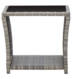 Salon de jardin 3 pcs avec coussins Résine tressée Gris