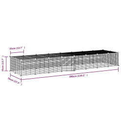 Cage animaux de compagnie à 36 panneaux et porte Noir 35x35 cm