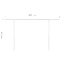 Auvent manuel rétractable avec poteaux 5x3,5 m Orange et marron