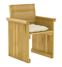 Ensemble à manger de jardin 5 pcs avec coussins pin imprégné