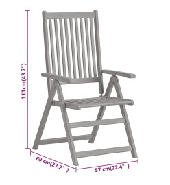 Ensemble de salle à manger de jardin 5 pcs Bois d'acacia solide