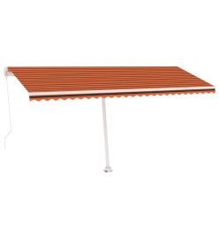 Auvent manuel rétractable sur pied 500x350 cm Orange et marron