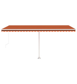 Auvent manuel rétractable sur pied 500x350 cm Orange et marron