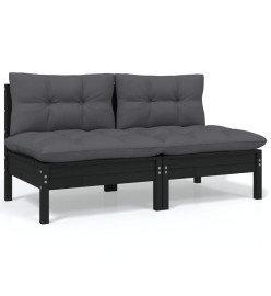 Salon de jardin 6 pcs avec coussins Bois de pin massif
