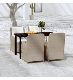 Ensemble de salle à manger de jardin 5 pcs Marron