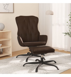 Chaise de relaxation avec repose-pied Marron Similicuir