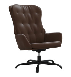 Chaise de relaxation avec repose-pied Marron Similicuir