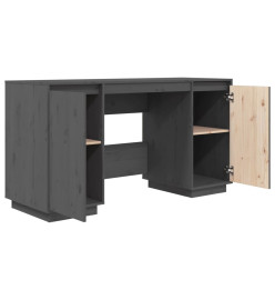 Bureau Gris 140x50x75 cm Bois massif de pin