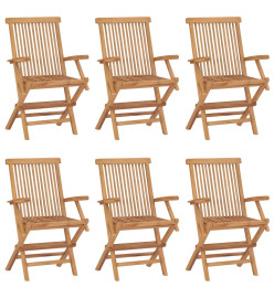 Chaises pliables de jardin 6 pcs Bois de teck solide