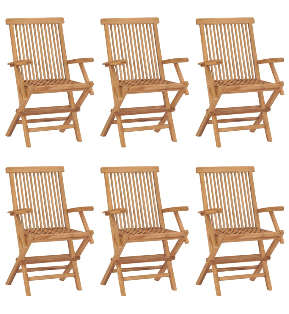 Chaises pliables de jardin 6 pcs Bois de teck solide Chaises pliables de jardin 6 pcs Bois de teck solide