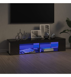 Meuble TV avec lumières LED gris brillant 135x39x30 cm