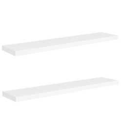 Étagères murales flottantes 2 pcs Blanc 120x23,5x3,8cm MDF