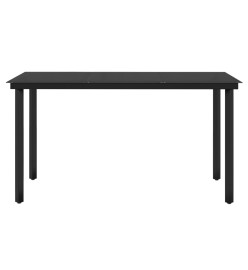 Mobilier de salle à manger de jardin avec coussins 7 pcs Noir