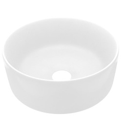 Lavabo rond de luxe Blanc mat 40x15 cm Céramique