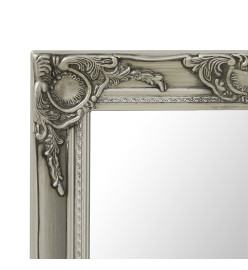 Miroir mural style baroque 60x40 cm Argenté