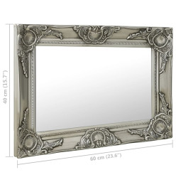 Miroir mural style baroque 60x40 cm Argenté