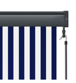 Store roulant d'extérieur 80x250 cm Bleu et blanc