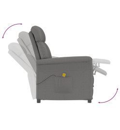 Fauteuil de massage Gris foncé Similicuir daim