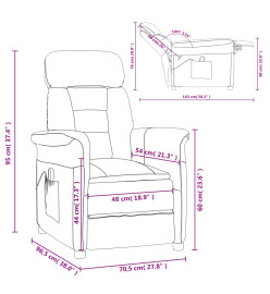 Fauteuil de massage Gris foncé Similicuir daim