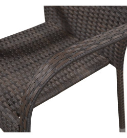 Ensemble de salle à manger de jardin 5 pcs Marron