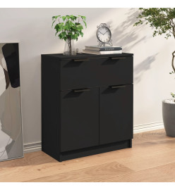 Buffet noir 60x30x70 cm bois d'ingénierie