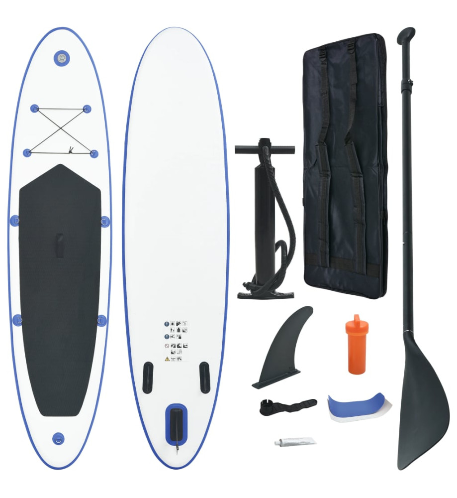 Ensemble de planches SUP gonflables Bleu et blanc