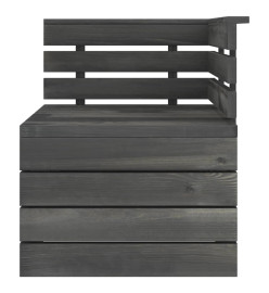 Salon palette de jardin 3 pcs Bois de pin massif Gris foncé