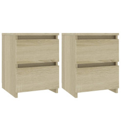 Tables de chevet 2 pcs Chêne sonoma 30 x 30 x 40 cm Aggloméré