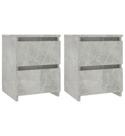 Tables de chevet 2 pcs Gris béton 30 x 30 x 40 cm Aggloméré