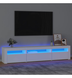 Meuble TV avec lumières LED Blanc 195x35x40 cm