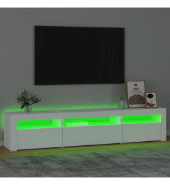 Meuble TV avec lumières LED Blanc 195x35x40 cm