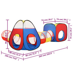 Tente de jeu pour enfants Multicolore 190x264x90 cm