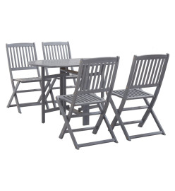 Mobilier à dîner de jardin 5 pcs Bois d'acacia massif Gris