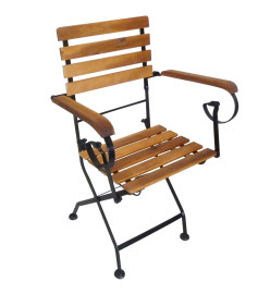 Chaises pliables de jardin 4 pcs Acier et bois d'acacia massif