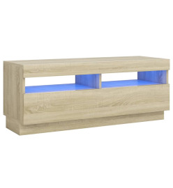 Meuble TV avec lumières LED chêne sonoma 100x35x40 cm