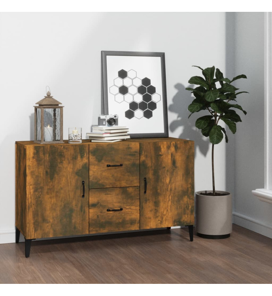 Buffet chêne fumé 100x36x60 cm bois d'ingénierie