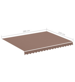 Tissu de remplacement pour auvent Marron 3x2,5 m