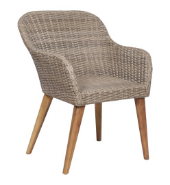 Ensemble de salle à manger de jardin 9 pcs Marron
