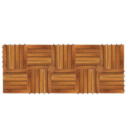 Carreaux de terrasse 30x30 cm 10 pcs Acacia Motif vertical