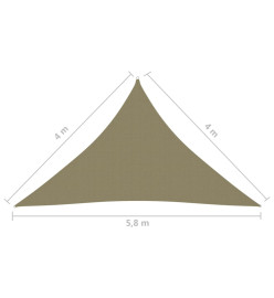 Voile de parasol Tissu Oxford triangulaire 4x4x5,8 m Beige