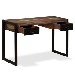 Bureau avec 2 tiroirs Bois de récupération massif 120x50x76 cm