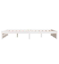 Cadre de lit Blanc Bois massif 140x190 cm